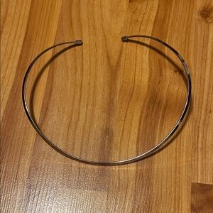 Silver Metal Choker Cuff Necklace